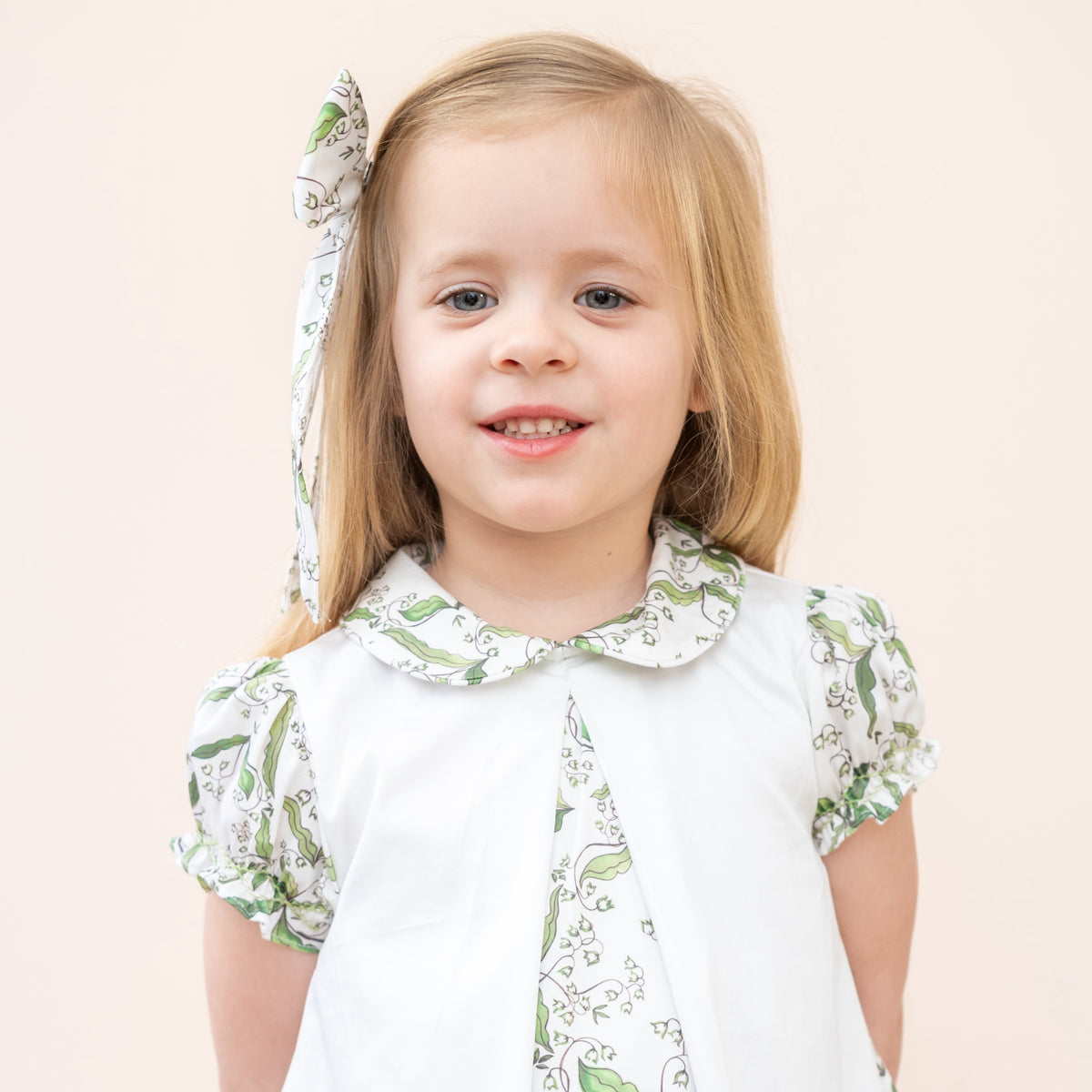 Lily Girl Dress – Lily of the Valley Embroidery & Floral Print