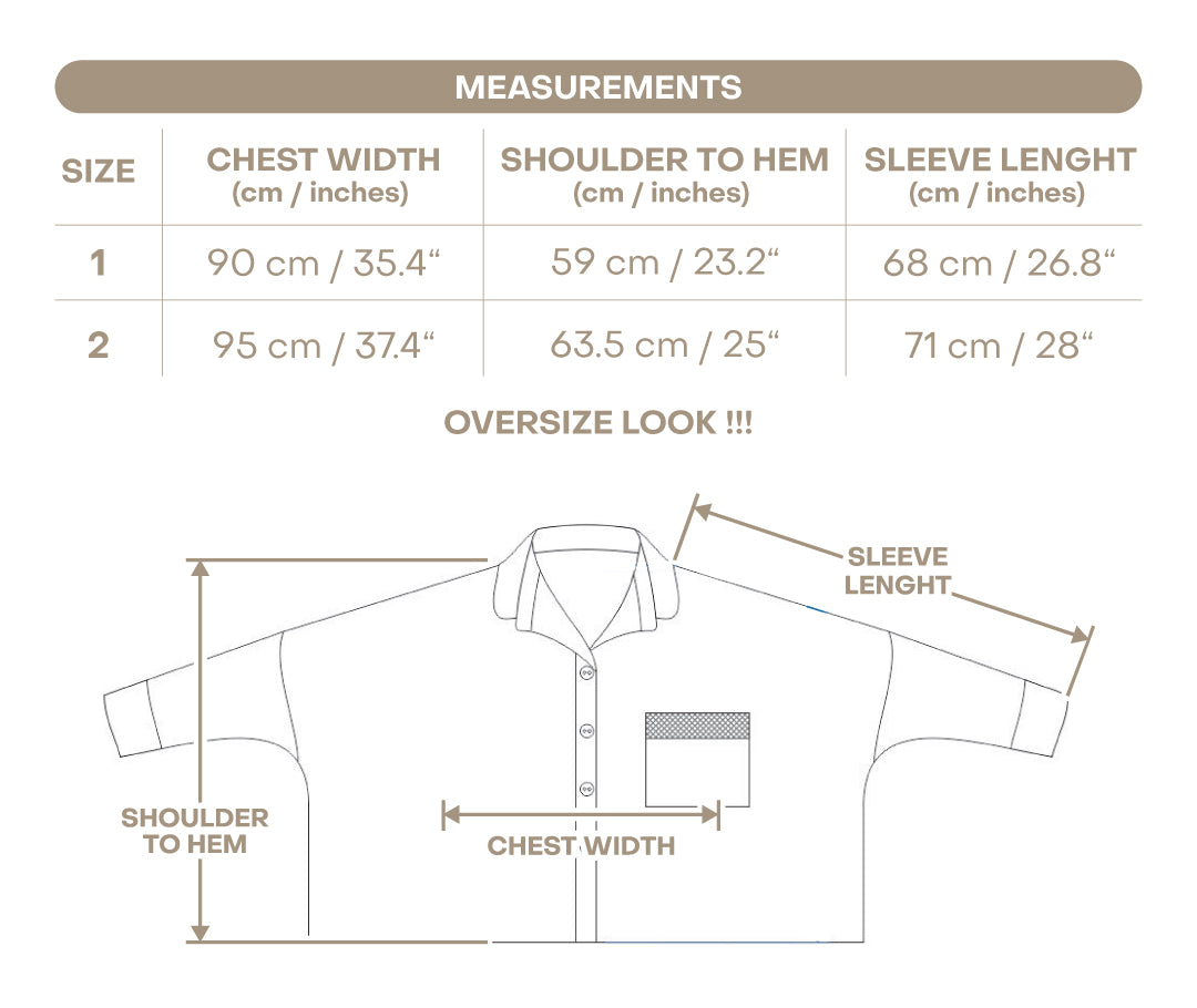 Size chart for Amber Women’s Shirt - Gingham