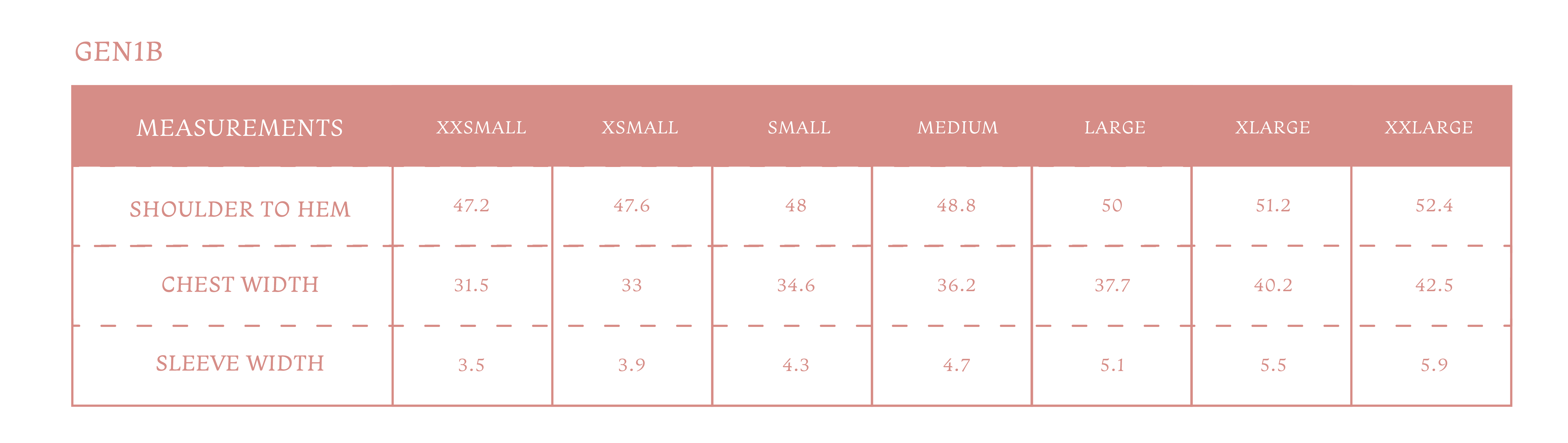 Size chart for Women's Hello Dress - Tomato