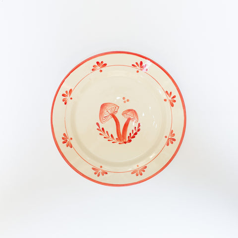 Mushroom Dinner Plate - Red
