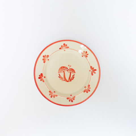 Mushroom Salad Plate - Red