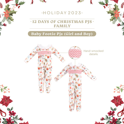 12 Days of Christmas Baby Girl Footie