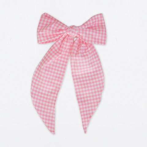 Girl Bow Pink Gingham