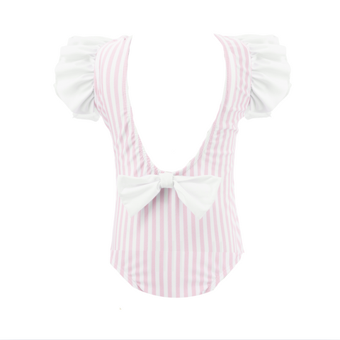 Kate Girl One Piece - Pink Stripes