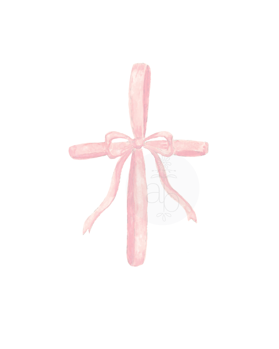 Ribbon Cross Print in Pink– Dondolo
