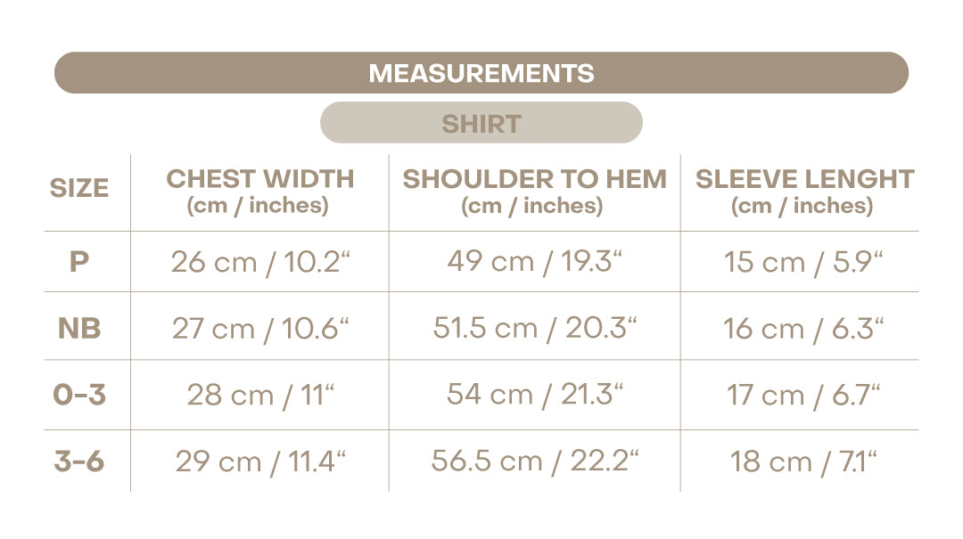 Size chart for Baby Gown With Bonnet - Pink