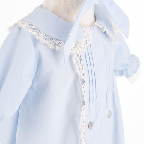 Baby Gown With Bonnet - Light Blue