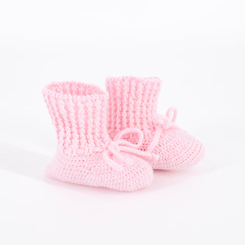 Knit Baby Booties - Pink