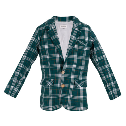 Hayden Boy Blazer - Green Tartan