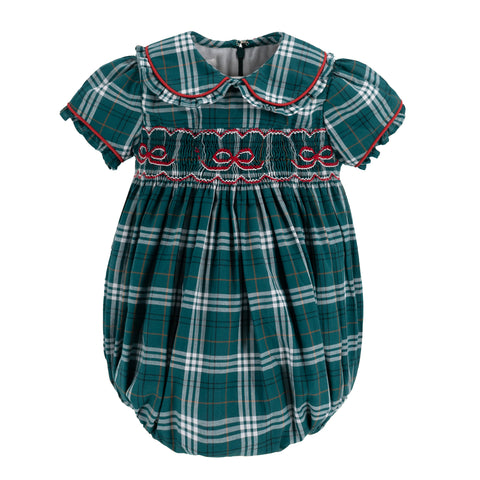 Ariella Girl Bubble - Green Tartan