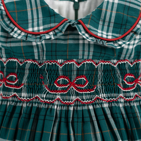 Ariella Girl Bubble - Green Tartan