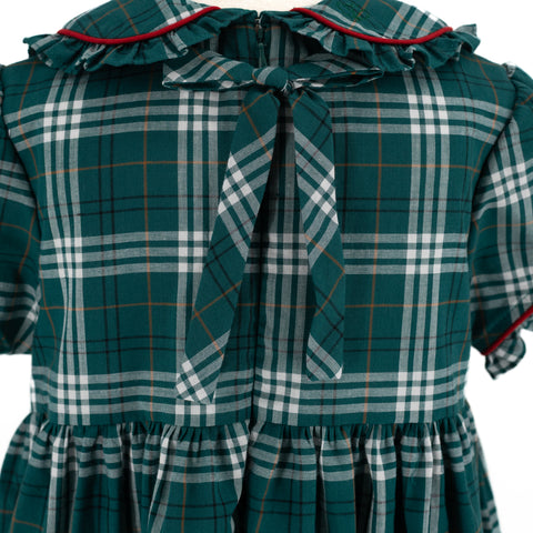 Ariella Girl Dress - Green Tartan