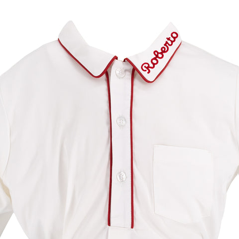 Hayden Long Sleeve Boy Set - Green Tartan