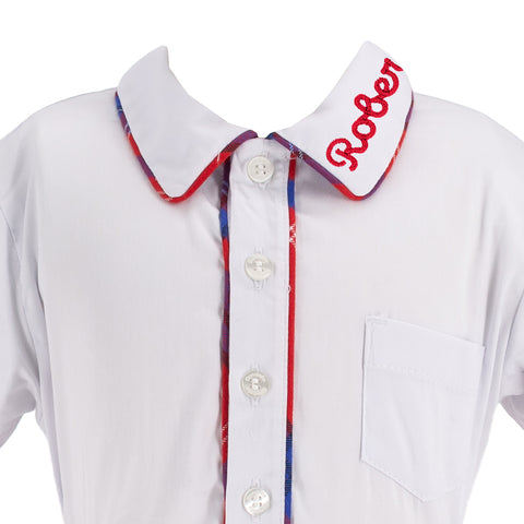 Hayden Long Sleeve Boy Set - Red Plaid