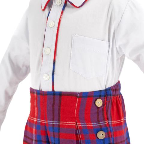 Hayden Long Sleeve Boy Set - Red Plaid