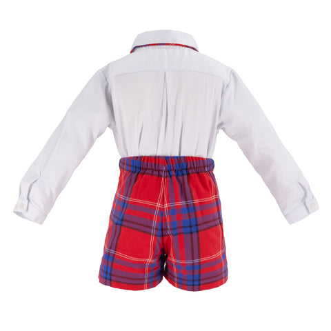 Hayden Long Sleeve Boy Set - Red Plaid