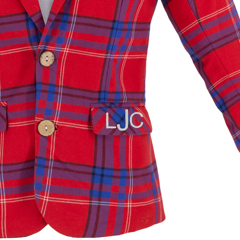 Hayden Boy Blazer - Red Plaid