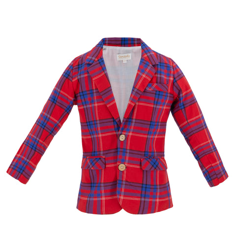 Hayden Boy Blazer - Red Plaid