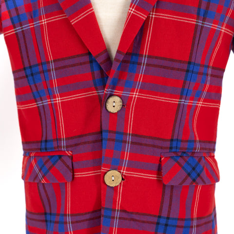 Hayden Boy Blazer - Red Plaid