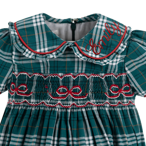 Ariella Girl Dress - Green Tartan