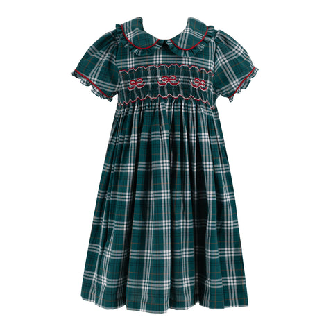 Ariella Girl Dress - Green Tartan