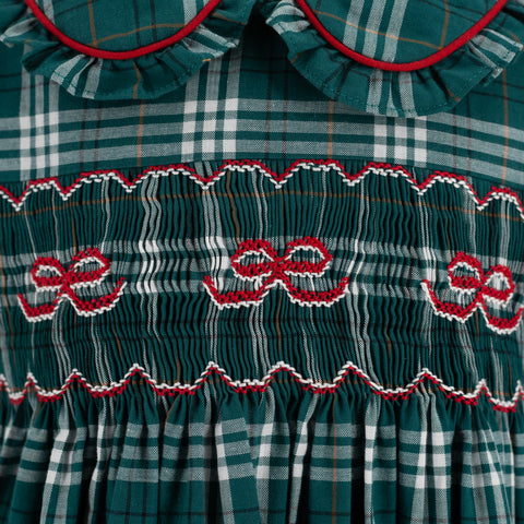 Ariella Girl Dress - Green Tartan
