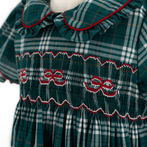 Ariella Girl Dress - Green Tartan