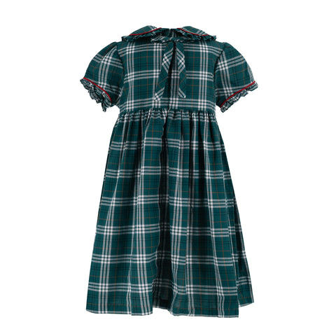 Ariella Girl Dress - Green Tartan