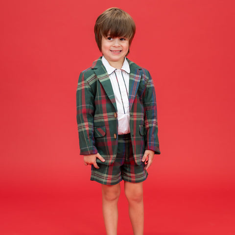 Hayden Boy Blazer - Green Tartan