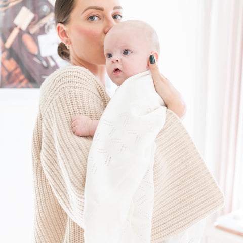 Knit Baby Blanket - Ivory