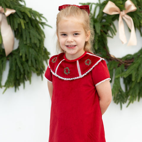 Avery Girl Dress - Red Velvet