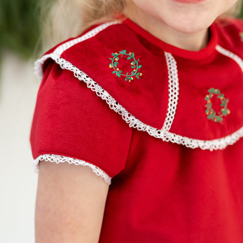 Avery Girl Dress - Red Velvet