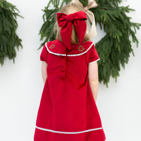 Avery Girl Dress - Red Velvet