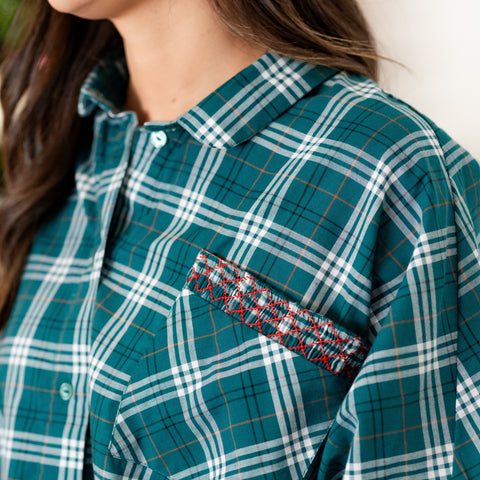 Amber Women’s Shirt - Green Tartan