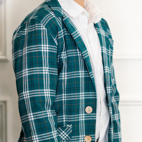Hayden Boy Blazer - Green Tartan