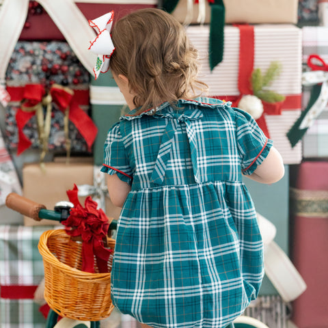 Ariella Girl Bubble - Green Tartan