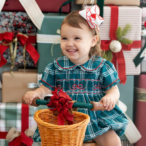 Ariella Girl Bubble - Green Tartan