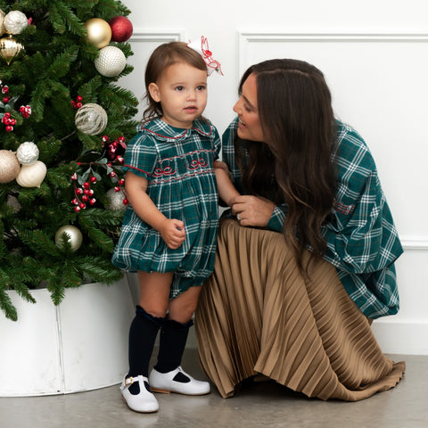 Ariella Girl Bubble - Green Tartan