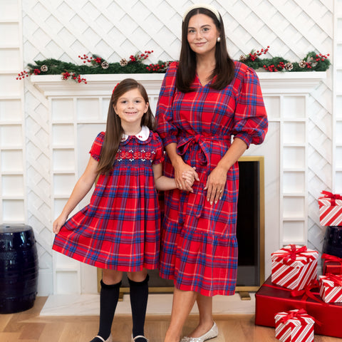 Ariella Girl Dress - Red Plaid