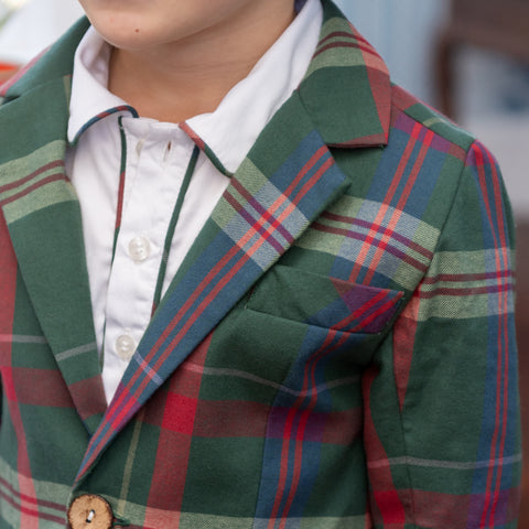 Hayden Boy Blazer - Green Tartan