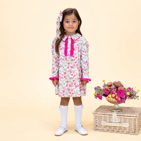 Juliette Girl Dress - White Pomegranate