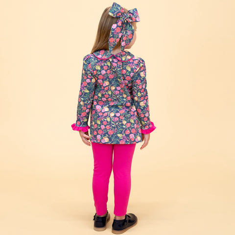 Juni Girl Shirt - Navy Pomegranate