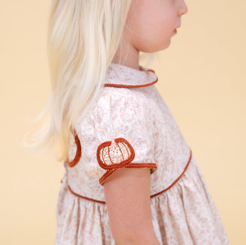 Sarita Girl Dress - Chinoiserie Pumpkin