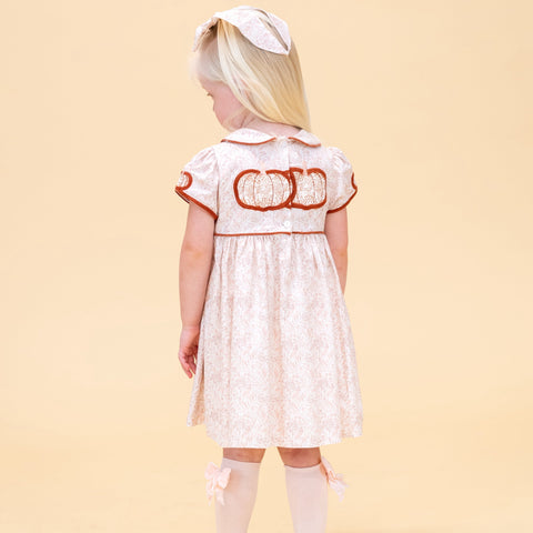 Sarita Girl Dress - Chinoiserie Pumpkin