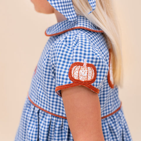 Sarita Girl Dress - Classic Gingham Pumpkin