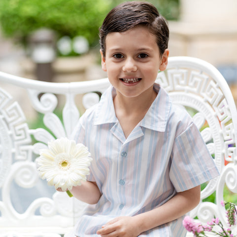 Emmet Boy Button Down - Spring Stripes