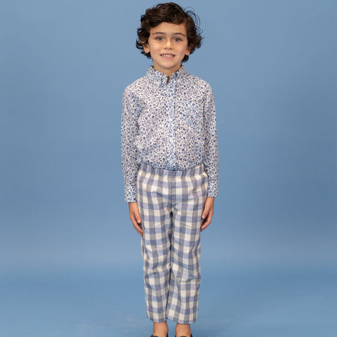Walker Boy Button Down - Blue Rose