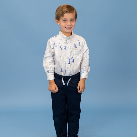 Walker Boy Button Down -  Snowy Slopes