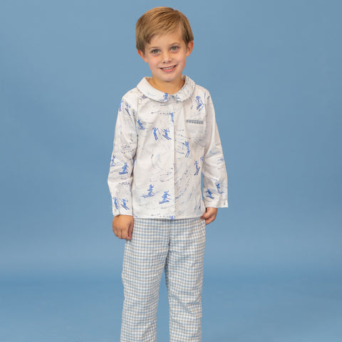 Wyatt Boy Pant Set - Snowy Slopes