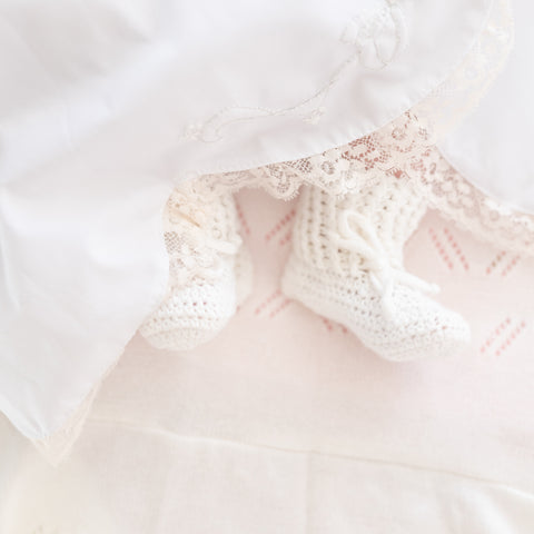 Knit Baby Booties - Ivory